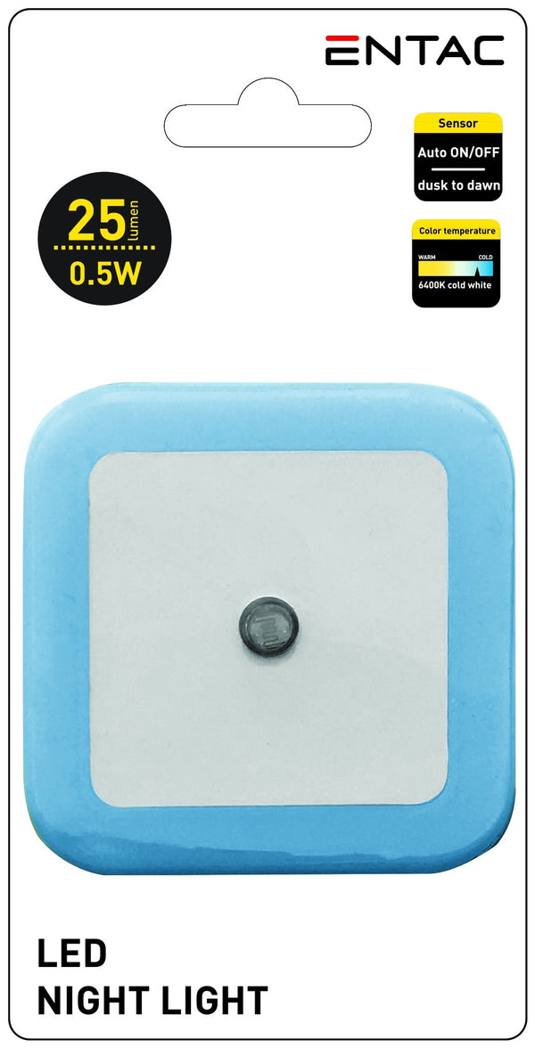 Entac 982427 Nočna svetilka na senzor 0.5W CW kvadrat modra
