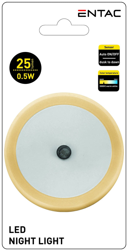 Entac 982441 Nočna svetilka na senzor 0.5W WW okrogla oranžna
