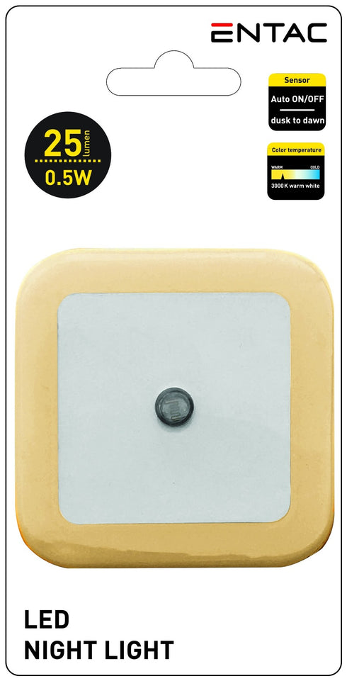 Entac 982465 Nočna svetilka na senzor 0.5W WW kvadrat oranžna
