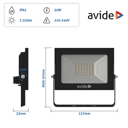 Avide 908946 SMD LED Reflektor Slim 30W NW 2250 lm