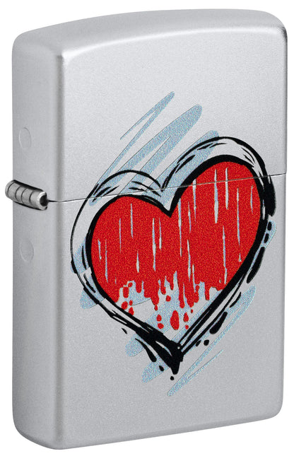 Zippo 46803 vžigalnik Heart, Satin Chrome