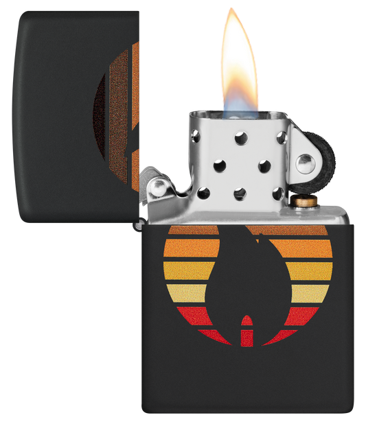 Zippo 46168 vžigalnik Zippo Retro Logo, Black Matte