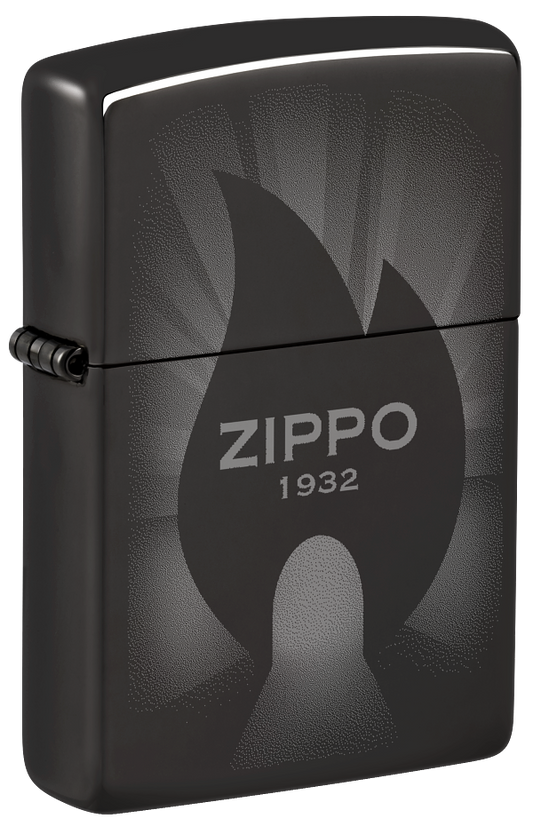 Zippo 46175 vžigalnik Campfire Zippo Fire Logo, High Polish Black