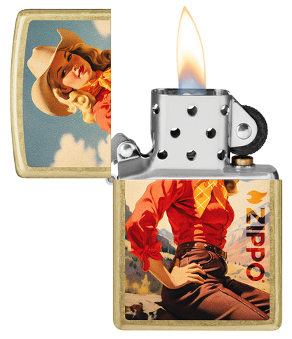 Zippo 46248 vžigalnik Cowgirl, Street Brass