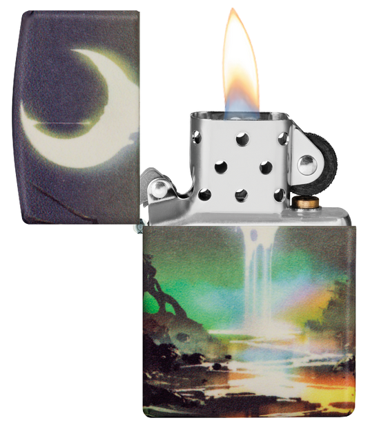Zippo 46259 vžigalnik Dripping Half-Moon, Glow in the Dark
