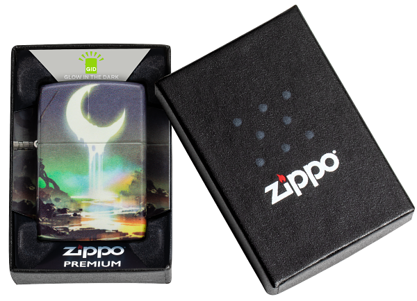 Zippo 46259 vžigalnik Dripping Half-Moon, Glow in the Dark