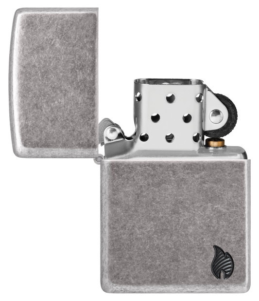 Zippo vžigalnik 46399 Armor Flame, Antique Silver