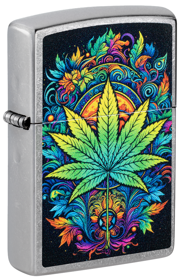 Zippo 46575 vžigalnik Psychedelic Cannabis, Street Chrome