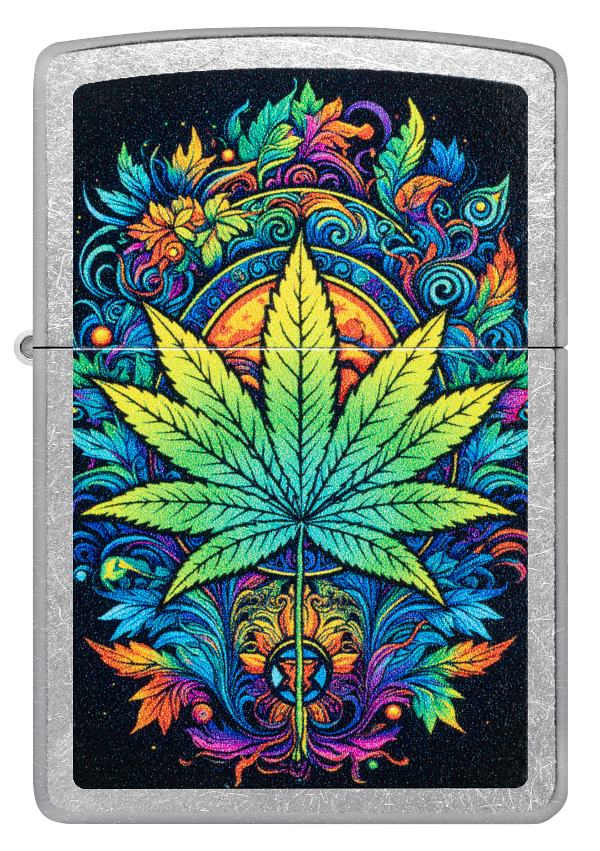 Zippo 46575 vžigalnik Psychedelic Cannabis, Street Chrome
