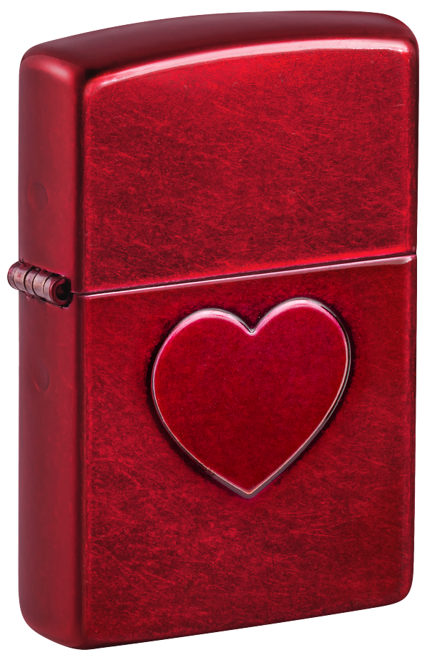 Zippo 46588 vžigalnik 3D Stamped Heart, Candy Apple Red