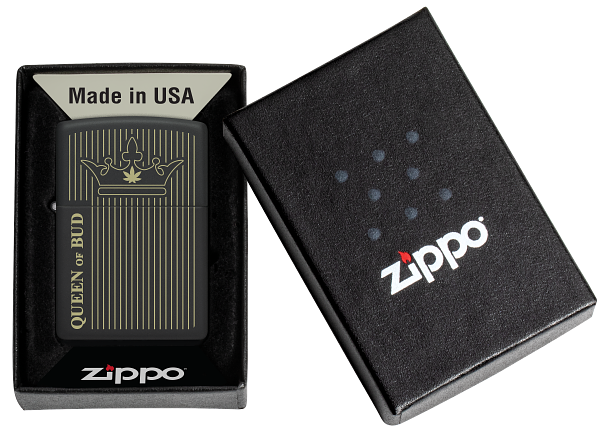 Zippo 46683 vžigalnik Cannabis - Queen Of Bud, Black Matte