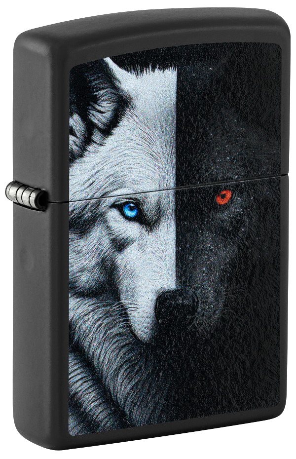 Zippo 46694 vžigalnik Dual Inner Wolf, Black Matte
