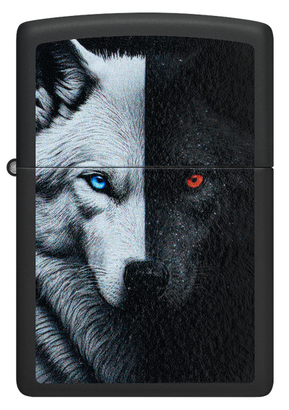 Zippo 46694 vžigalnik Dual Inner Wolf, Black Matte