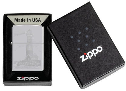 Zippo 46725 vžigalnik Lighthouse, High Polish Chrome