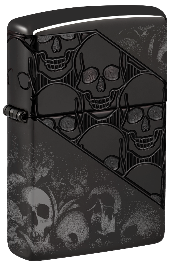 Zippo 46751 vžigalnik Skulls Armor, High Polish Black