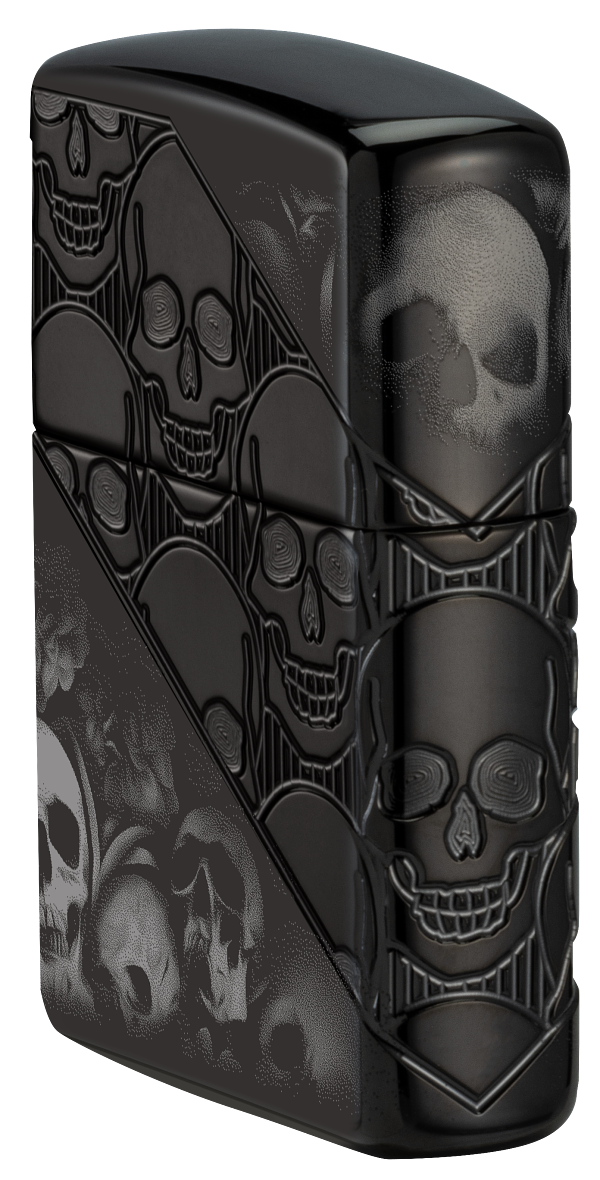 Zippo 46751 vžigalnik Skulls Armor, High Polish Black