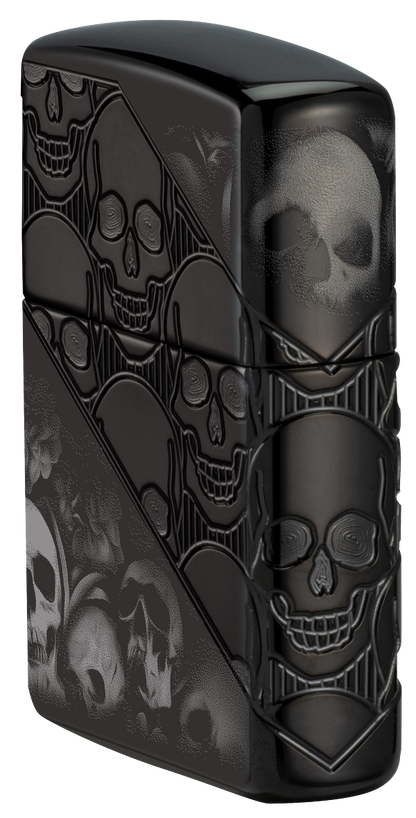 Zippo 46751 vžigalnik Skulls Armor, High Polish Black