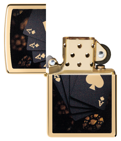 Zippo 47141 vžigalnik Black & Golden Poker