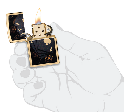 Zippo 47141 vžigalnik Black & Golden Poker
