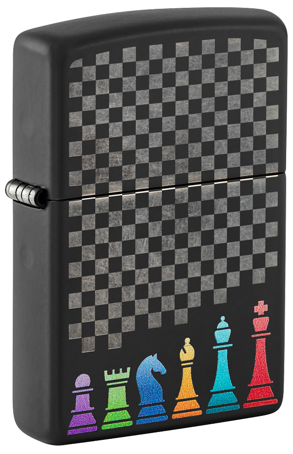 Zippo vžigalnik 48662 Chess Pieces, Black Matte