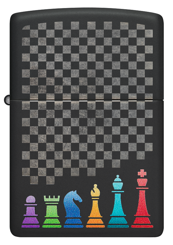 Zippo vžigalnik 48662 Chess Pieces, Black Matte