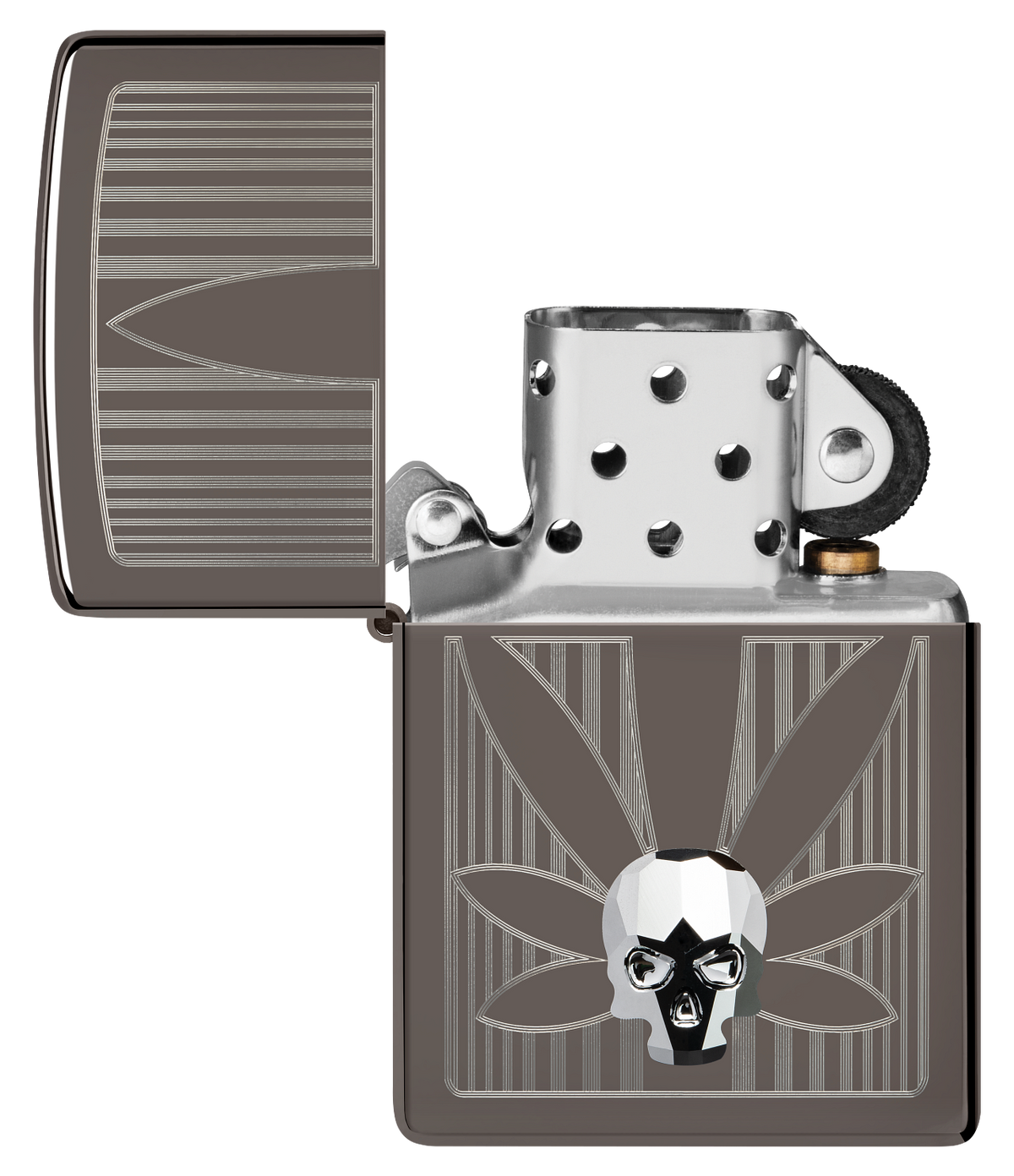 Zippo vžigalnik 48773 Cannabis Skull Crystal