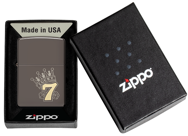 Zippo 48913 vžigalnik Lucky 7, Black Ice