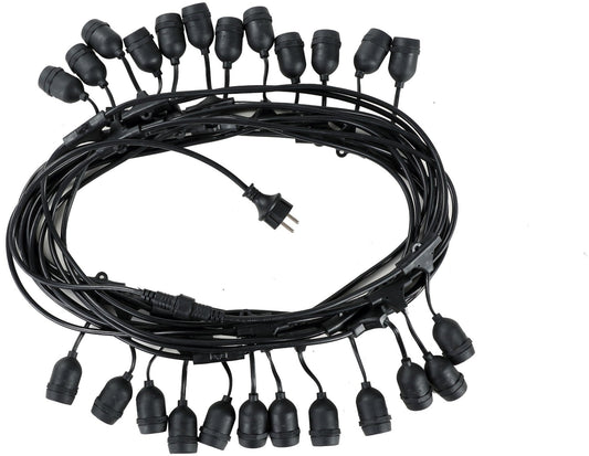 Avide 926001 Kabel za žarnice E27 - 24 vtičnic 15 m IP44