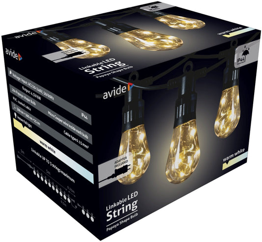 Avide 952901 Svetlobna veriga Papaya LED 6W 5m 10 žarnic IP44