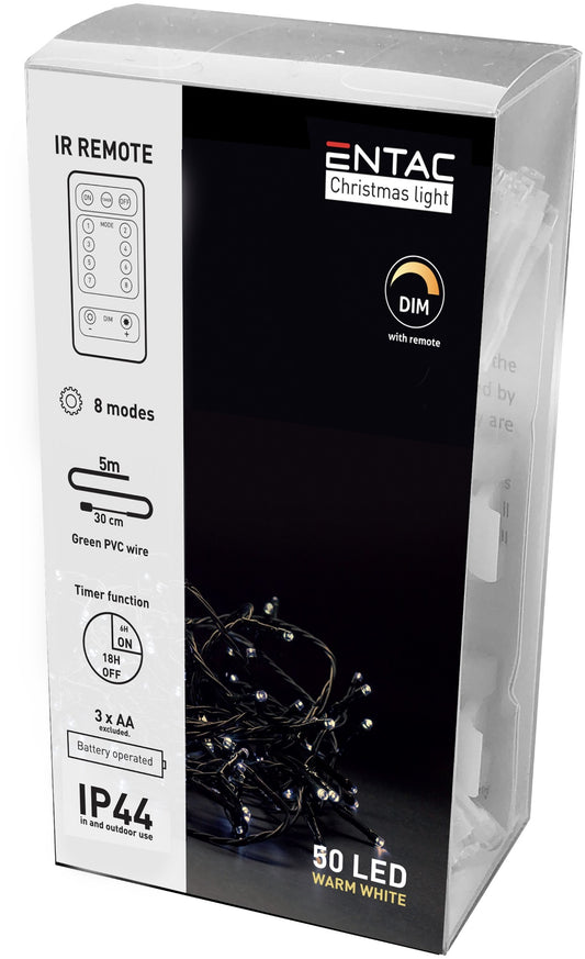 Entac 980584 Novoletne lučke - vrv IR 50 LED 5 m 3xAA