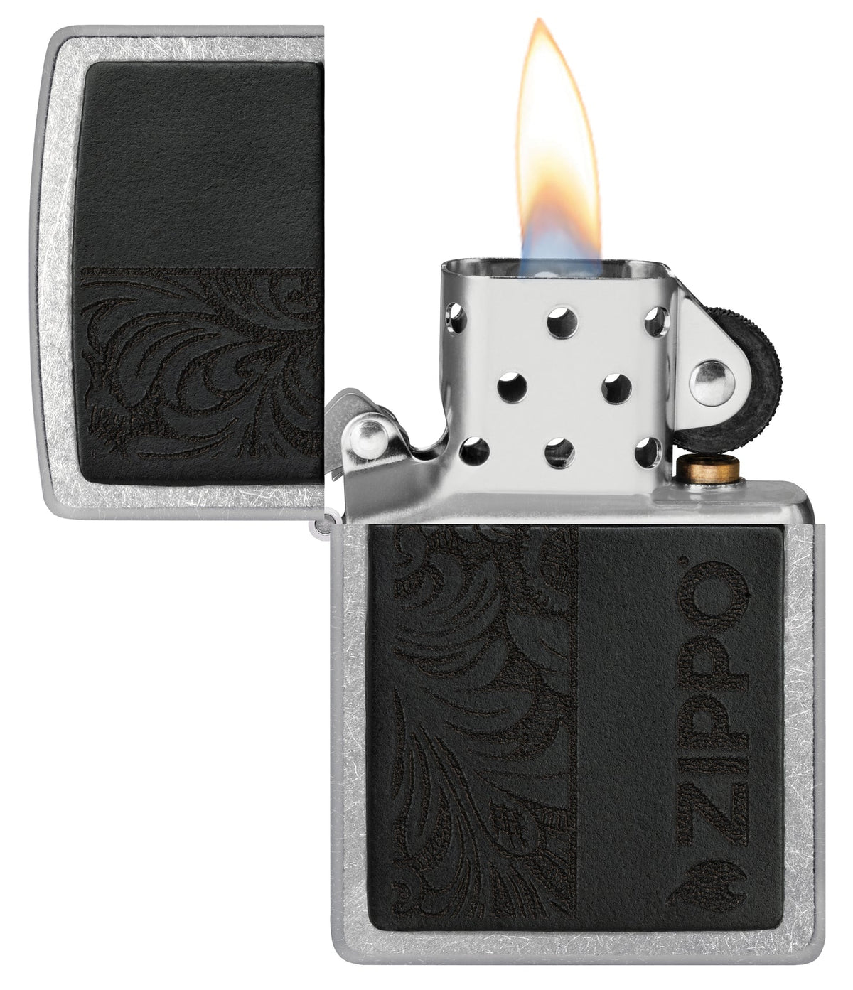 Zippo 46919 vžigalnik Elegant Black Leather Emblem