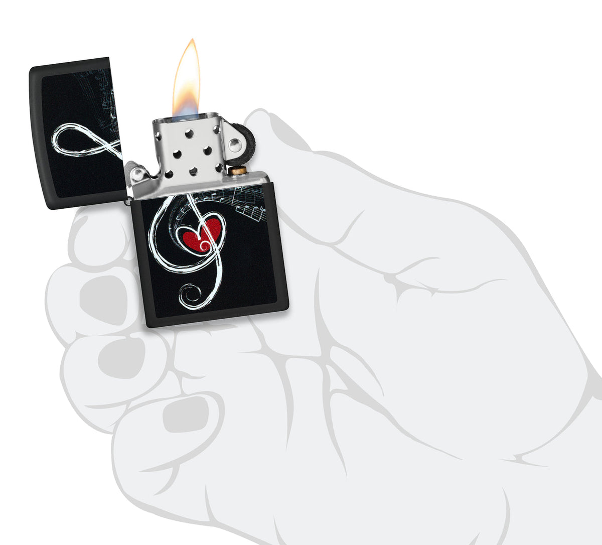Zippo 46840 vžigalnik Music Clef & Heart