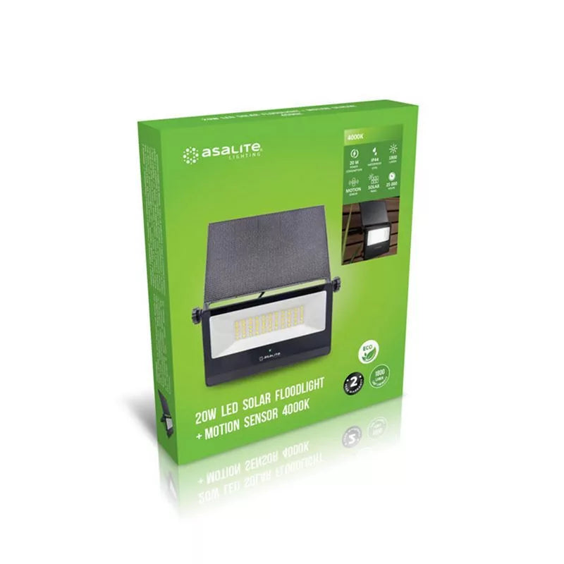 Asalite ASAL0276 Reflektor LED Slim solarni 20W 4000K 1800 lm +senzor