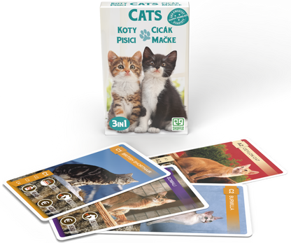 Igra s kartami 10035082 Animal Trumps 3v1: Mačke