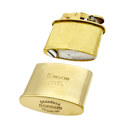 Ronson 210001 Vžigalnik polnilni Nostalgia kremen v zlati barvi