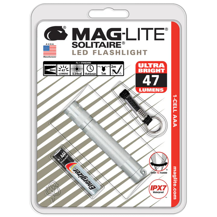 Maglite svetilka LED J3A102L Solitaire 1xAAA, Srebrna