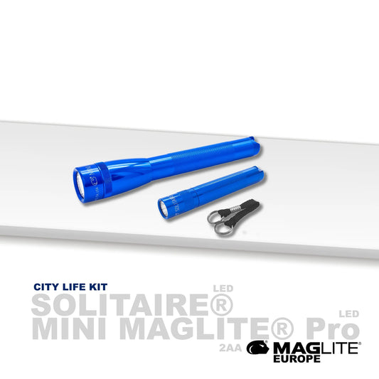 Maglite set City Life SX45071L – Mini Pro + Solitaire (Modra)