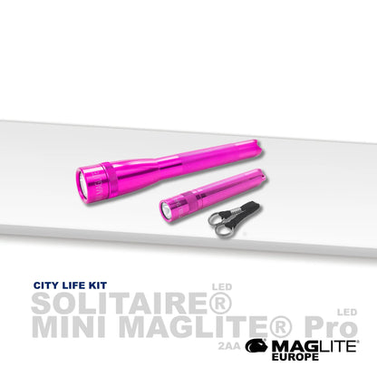 Maglite set City Life SX45717L – Mini Pro + Solitaire (Roza)