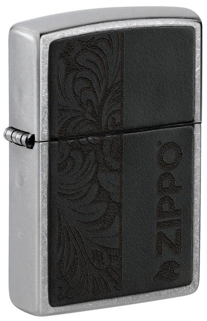Zippo 46919 vžigalnik Elegant Black Leather Emblem