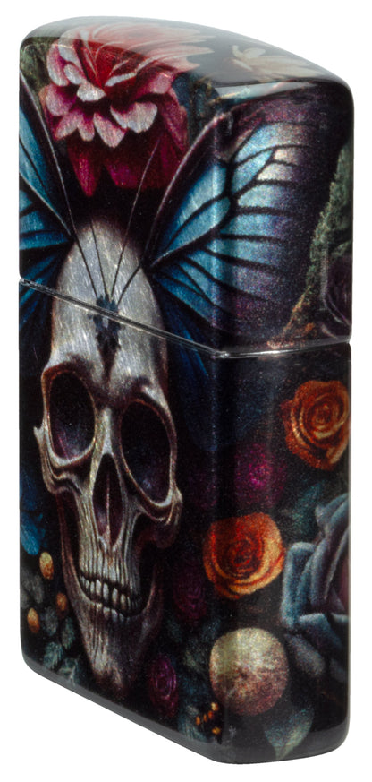 Zippo 46848 vžigalnik Floral Butterfly Skull