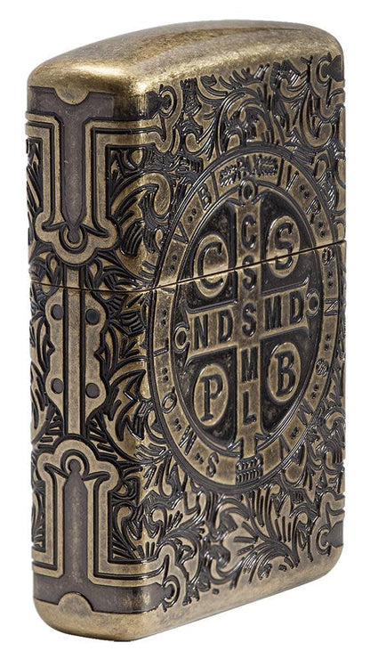 Zippo vžigalnik 29719 St. Benedict, Armor® Antique Brass