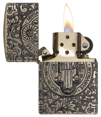 Zippo vžigalnik 29719 St. Benedict, Armor® Antique Brass