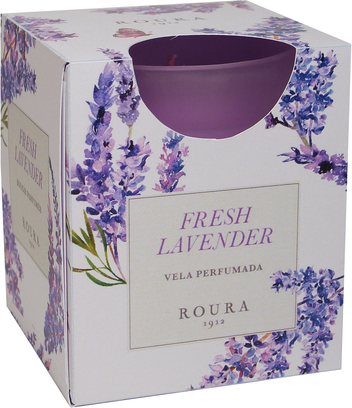 Roura 333033.091 Sveča v brušenem steklu Lavander