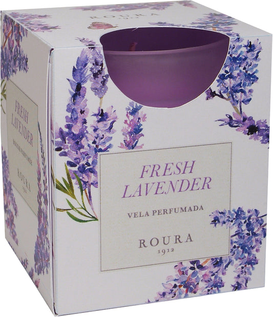 Roura 333033.091 Sveča v brušenem steklu Lavander