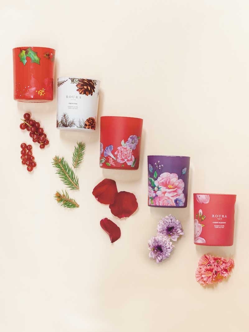 Roura 333501.224 Sveča Cranberries 400g - Aroma 3 v 1, 3 stenji
