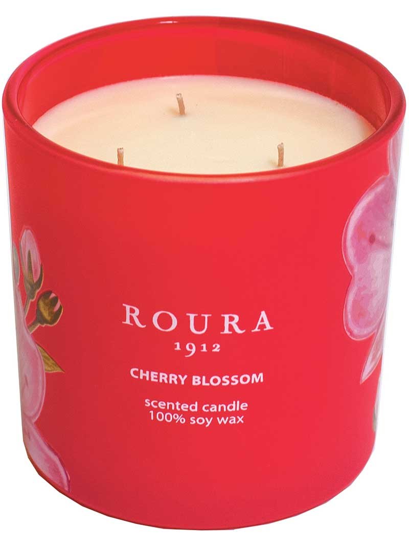 Roura 333501.222 Sveča Cherry Blossom - Aroma 3 v 1, 3 stenji