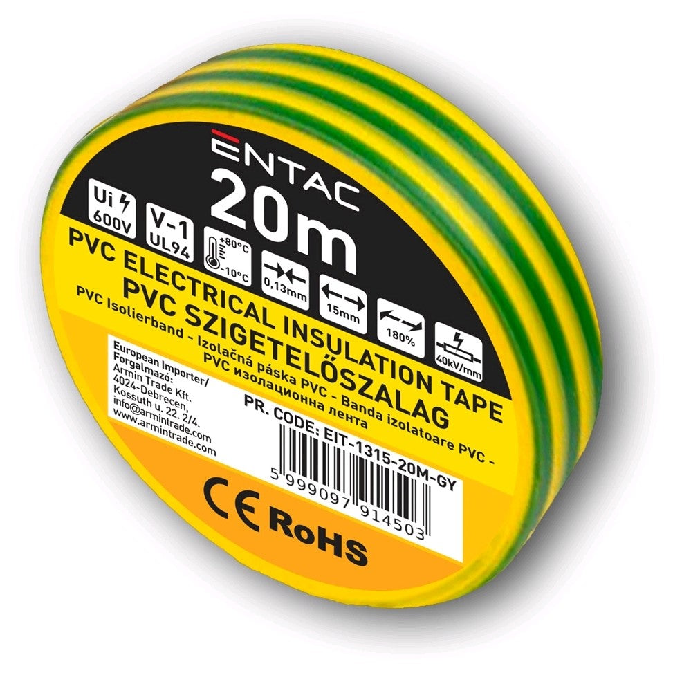 Entac 914503 Izolacijski trak 20m, 0.13x15 mm