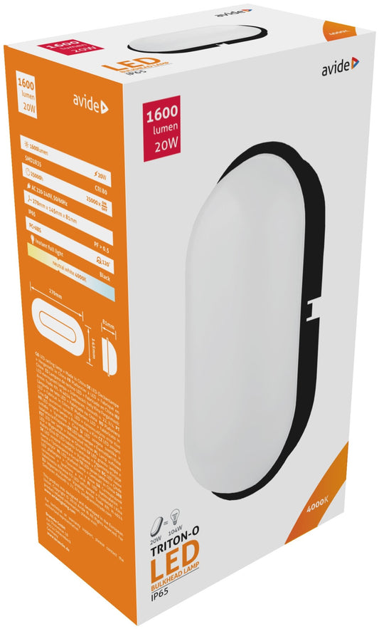 Avide 915302 Zunanja svetilka (Triton-O) Oval 20W 4000K 1700 lm IP65