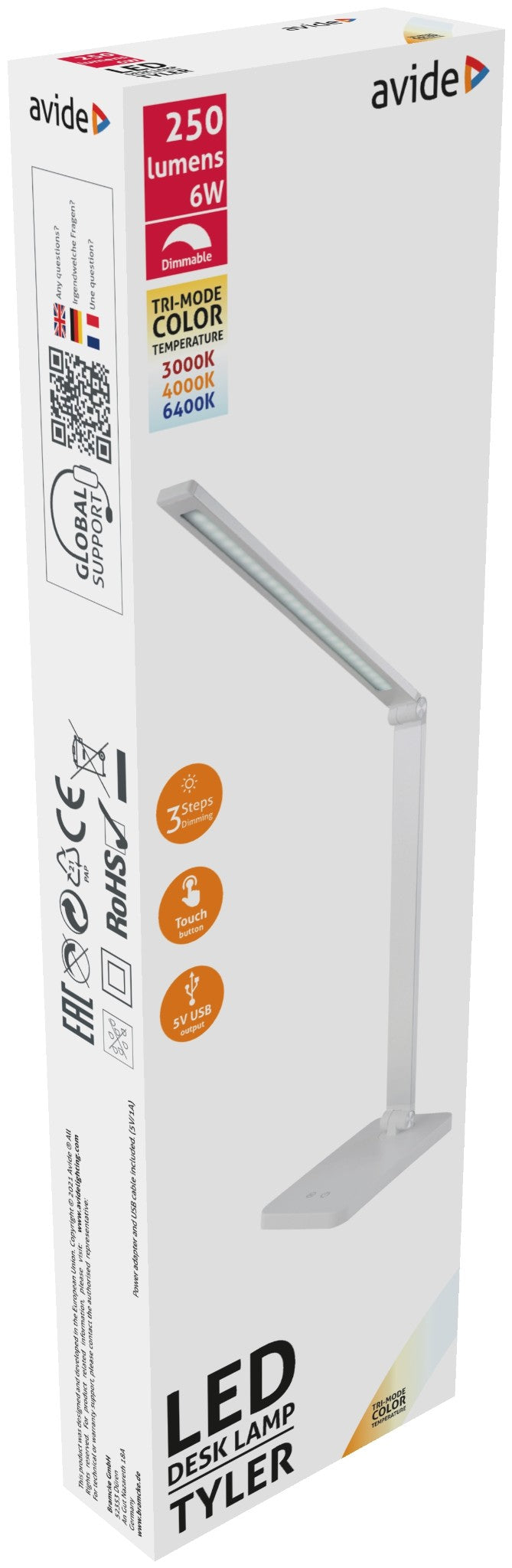 Avide 930121 Namizna svetilka Tyler LED 6W CCT 250 lm