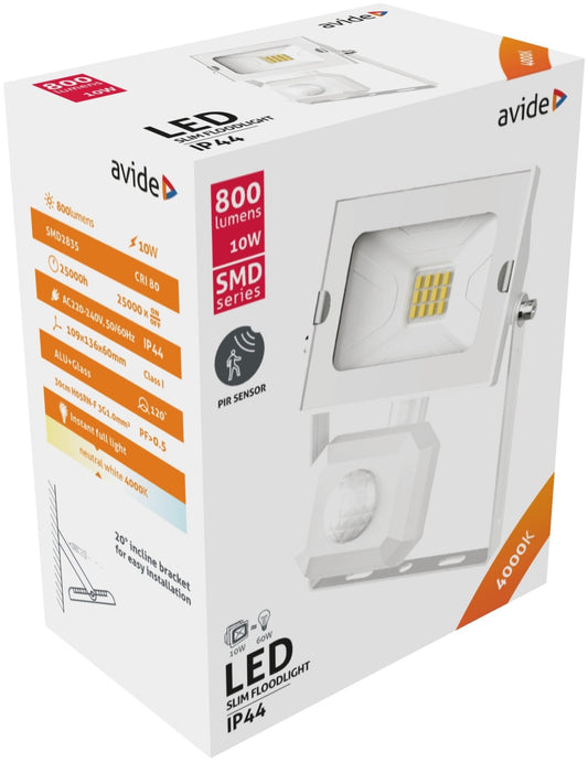 Avide 930541 Reflektor s senzorjem Slim LED SMD 10W NW 800lm IP44